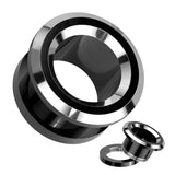 Black and Silver Screw Fit Tunnels