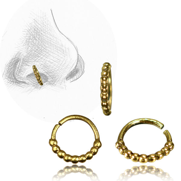 Premium Brass Beaded Nose Ring