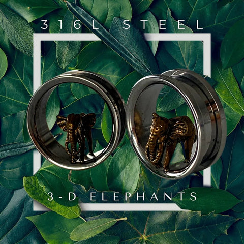 Bronze Elephant 3-D Design on Steel Tunnels.