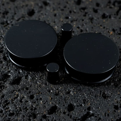 Solid black silicone flexible tunnels and soft ear gauges, perfect for sleeping or heavy duty wear. Sizes 4mm to 51mm.