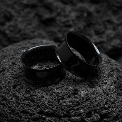 Pair of black PVD surgical steel tunnels for stretched ear lobes. Edgy alternative gauges ranging from small 12G to large 2 inch sizes.
