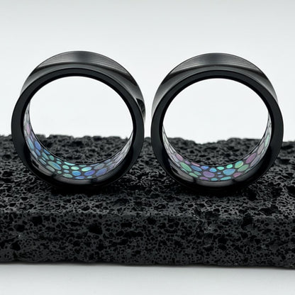 black abelone acrylic tunnels for stretched ears