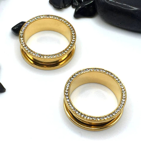 Gold Gem Lined Steel Tunnels featuring a luxurious gold finish with sparkling interior gem details.