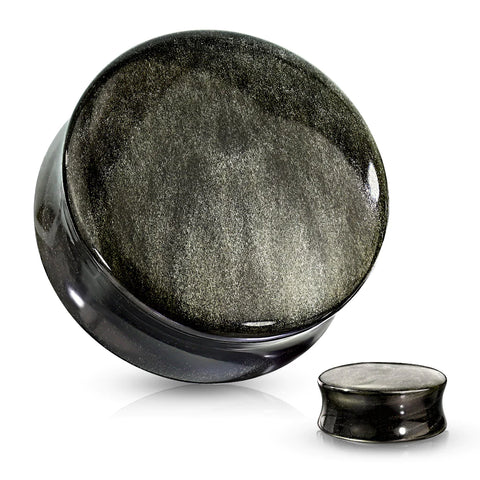 Intense Golden Obsidian Stone Plugs with bold gold streaks