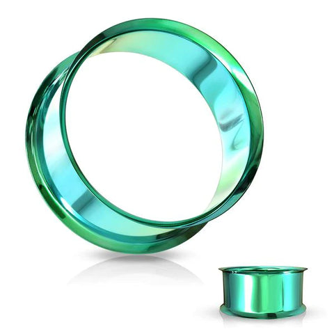 Green Double Flared Steel Tunnels with a bold and vibrant finish
