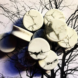 Howlite Stone Plugs - White Marble Finish with Gray Veining Ear Gauges