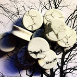 Howlite Stone Plugs - White Marble Finish with Gray Veining Ear Gauges