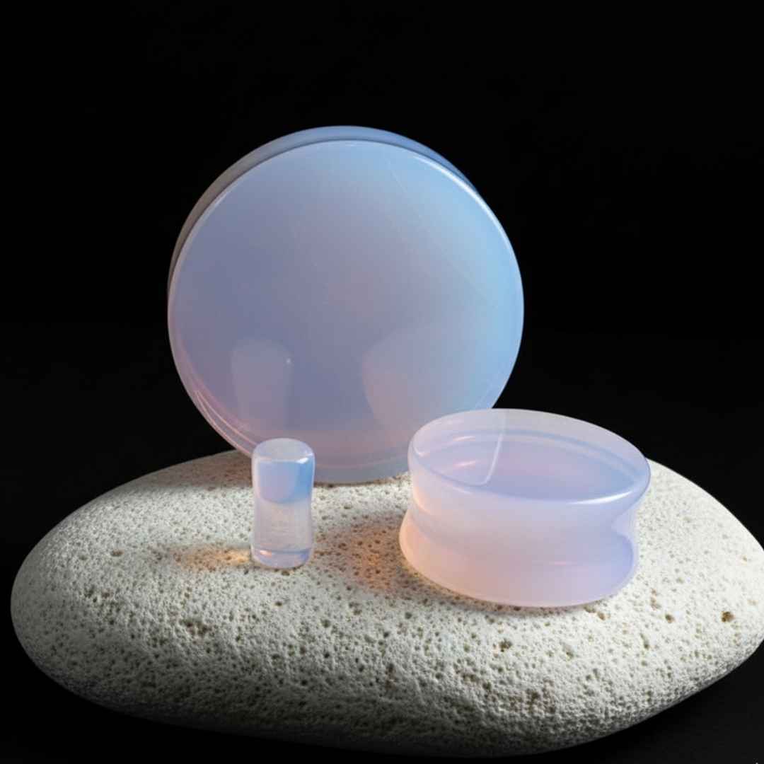 Lavender Opalite Glass Plugs