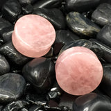 Soft Pink Rose Quartz Stone Ear Plugs.