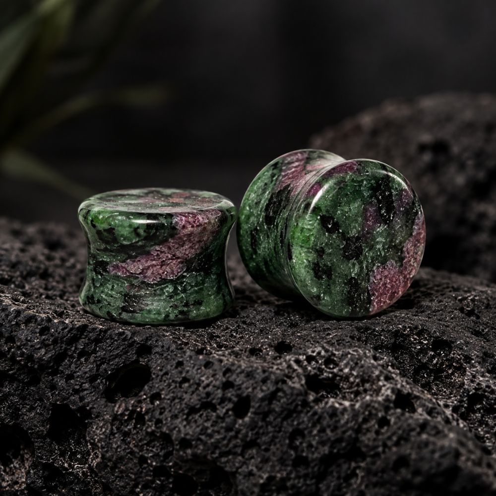 Ruby Zoisite Stone Plugs