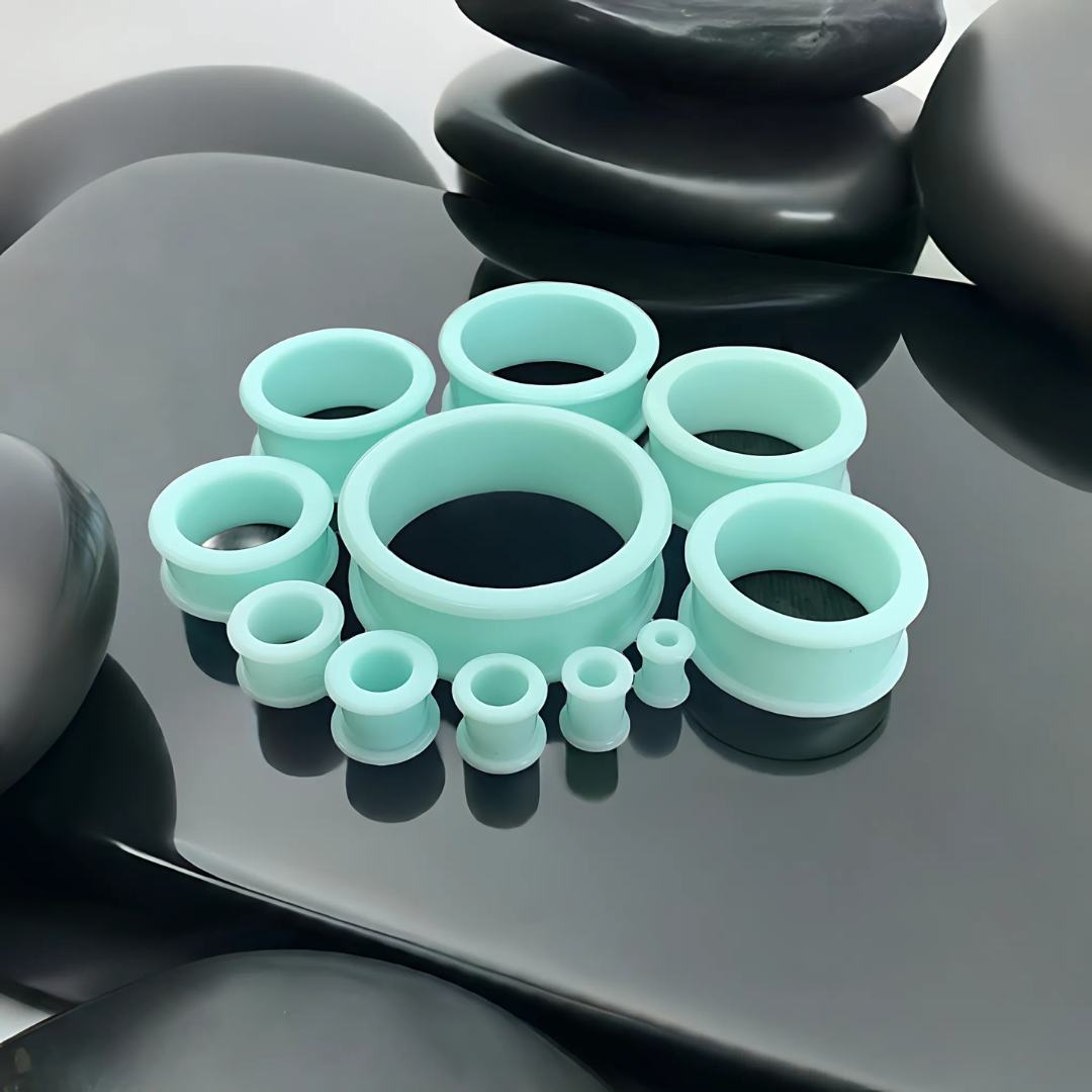 Teal Silicone Tunnel Plugs Double Flare ThePlugCrate