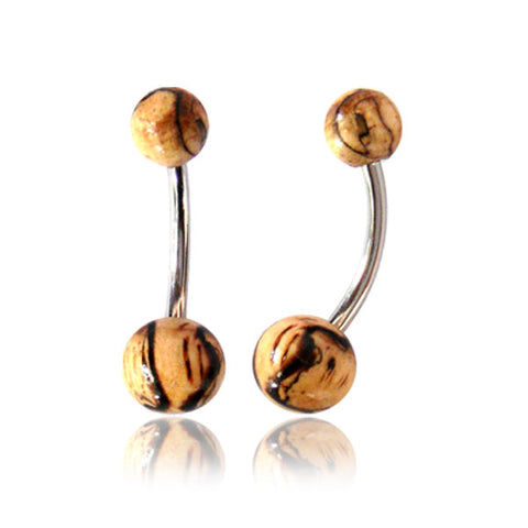 Light Tamarind Wood Belly Ring