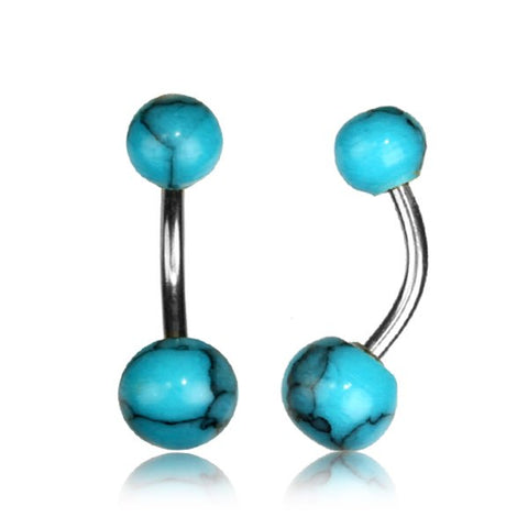 Belly Ring With Turquoise Stone