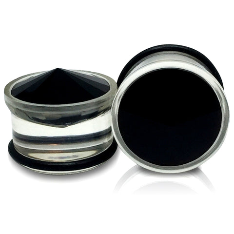 Black Pointed Acrylic Plugs