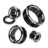 Black and Silver Screw Fit Tunnels