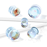 Faceted Unicorn Rainbow Glass Plugs