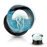 Glass Jellyfish Plugs with intricate tentacle design and ethereal glow