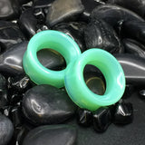 Green Opalite Tunnels - Captivating Iridescent Ear Gauges.