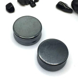Hematite Stone Plugs - Edgy Dark Metallic Ear Gauges