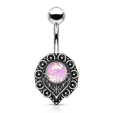 Antique Pink Opalite Belly Ring