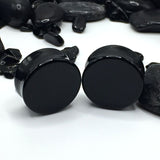 Black Stone Ear Plugs, Natural Stone Gauges