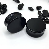 Black Stone Ear Plugs, Natural Stone Gauges