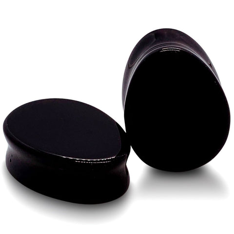 Obsidian Stone Teardrop Ear Plugs