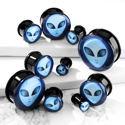 Alien Head Acrylic Image Plugs