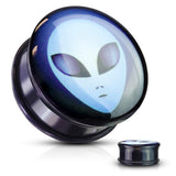Alien Head Acrylic Image Plugs