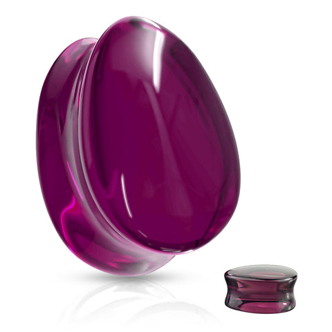 Purple Glass Teardrop Plugs