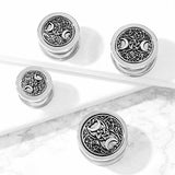 Pentagram & Crescent Moons Silver Plated Plugs