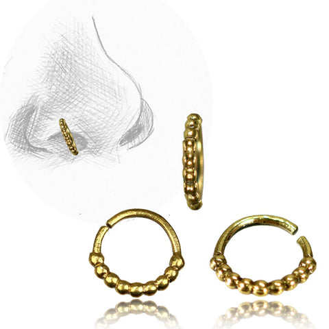 Premium Brass Beaded Nose Ring