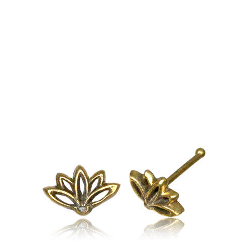 Premium Brass Lotus Flower Nose Bone