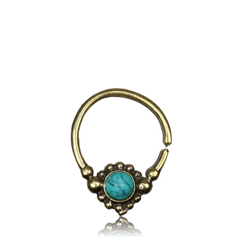 Premium Brass Septum w/ Turquoise