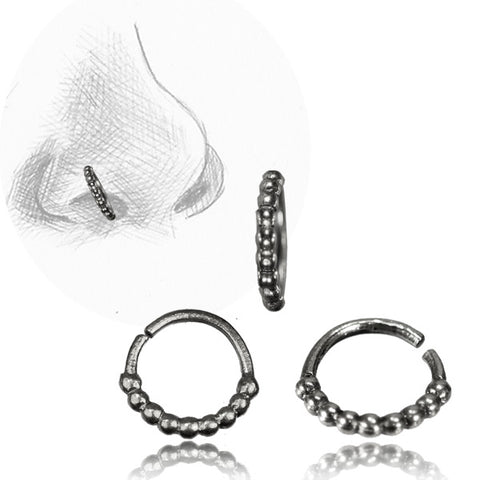 Premium Silver Beaded Nose Ring