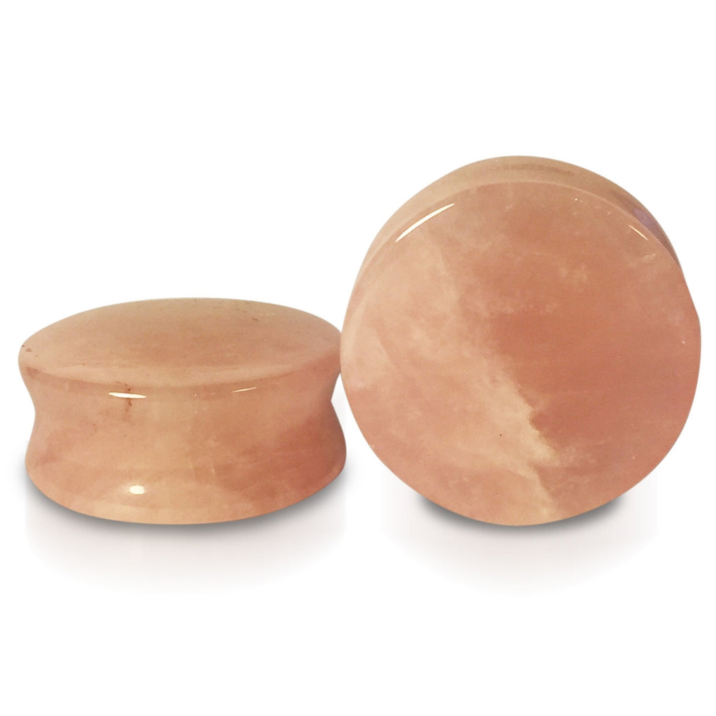 Rose Quartz Stone Plugs Stretched Ears Gauges ThePlugCrate