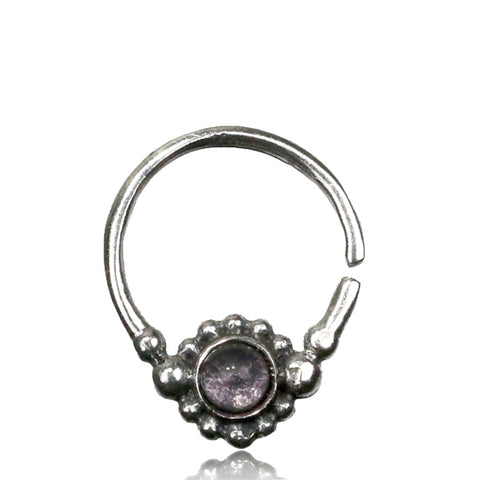 Premium Silver Septum w/ Amethyst Opal