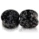 Snowflake Obsidian stone plugs for stretched ears
