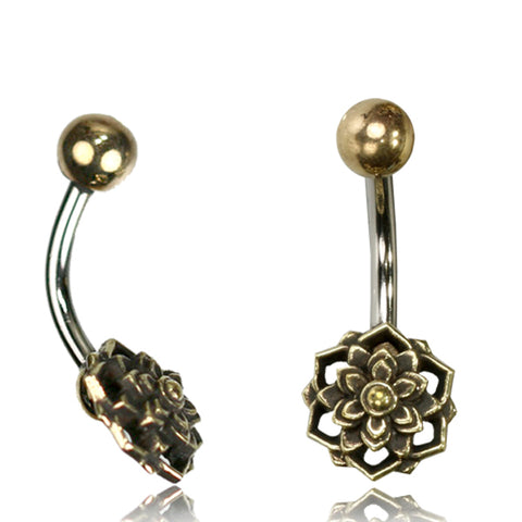 Tribal Flower Belly Ring