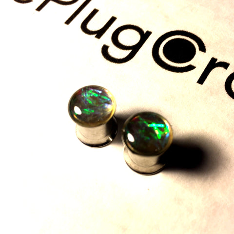 *CLEARANCE* Steel With Green Shimmer Inlay - 8mm/0G