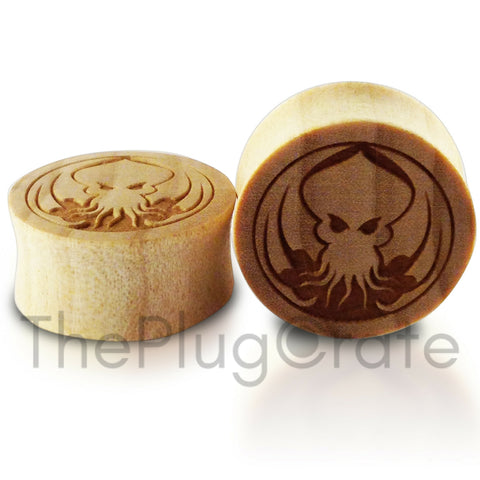 Crocodile Wood Engraved Kraken Plugs