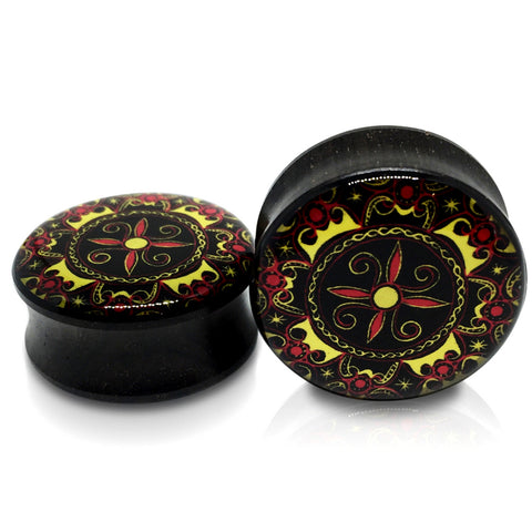 Ebony Wood With Celtic Pattern Inlay Plugs